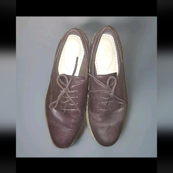 Clarks Men\'s Dress Shoes 6.5 Oxford Leather Lace Up Brown Maroon (SB2#6)